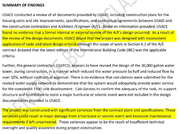 USACE Summary Caracol EKAM